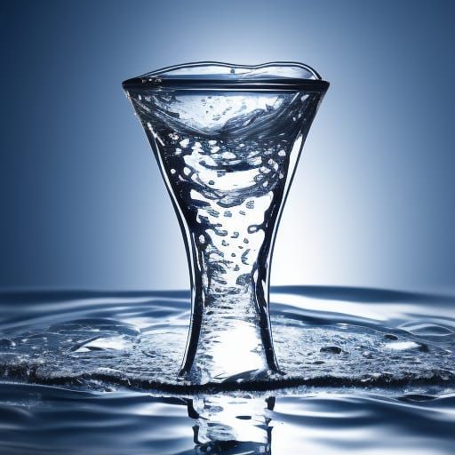 Water Flow in Glass: Micro Zoom, 8K Photography