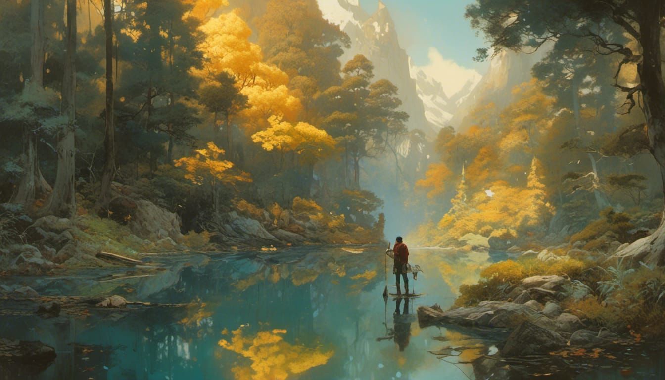 Gurney-Inspired Oil Painting at Golden Hour