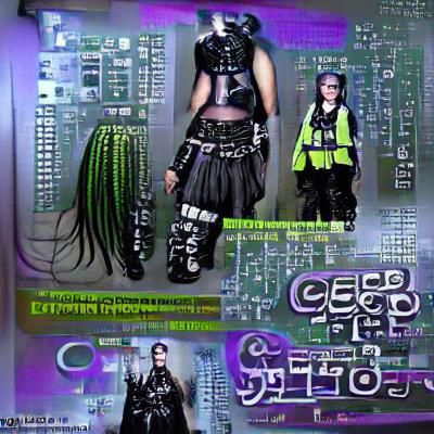 Cybergoth in Cyberpunk Cityscape