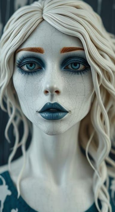 Steampunk Horror Puppet with Porcelain Face