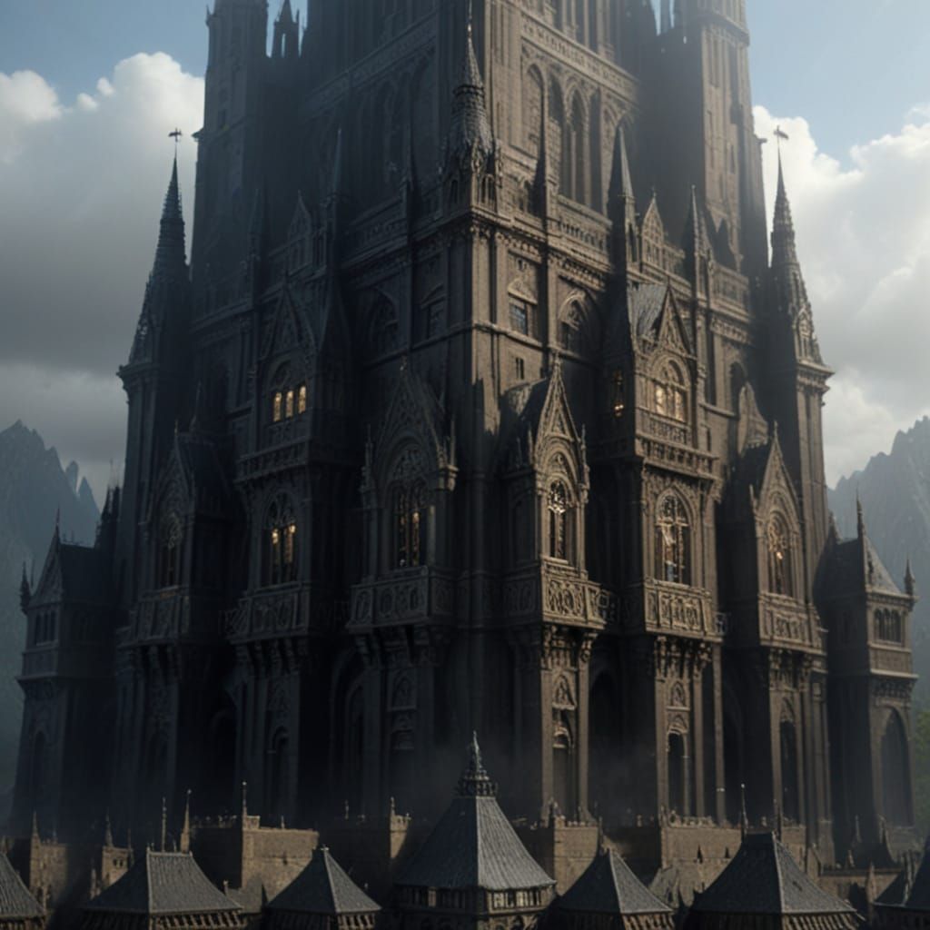 Whimsical Townscape in Intricate Matte Painting Style