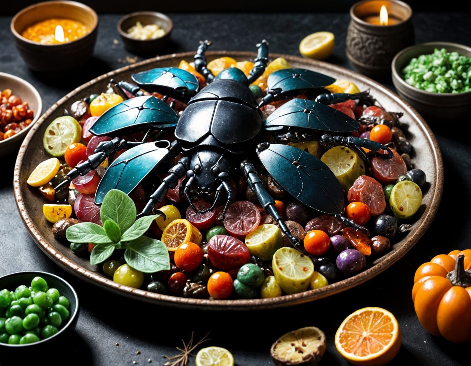 Jewel-Like Roasted Bugs Dish from Delicious in Dungeon Anime