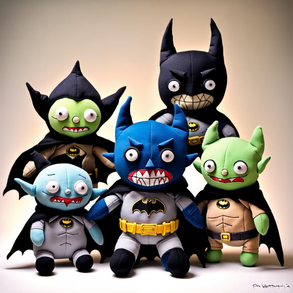 Plushie Batman Goblin Totoros in Sci-Fi Fairytale Style
