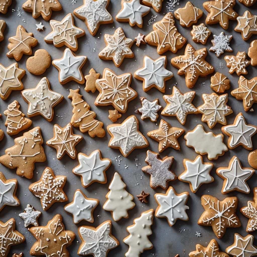 Festive Christmas Cookies Still Life Photography