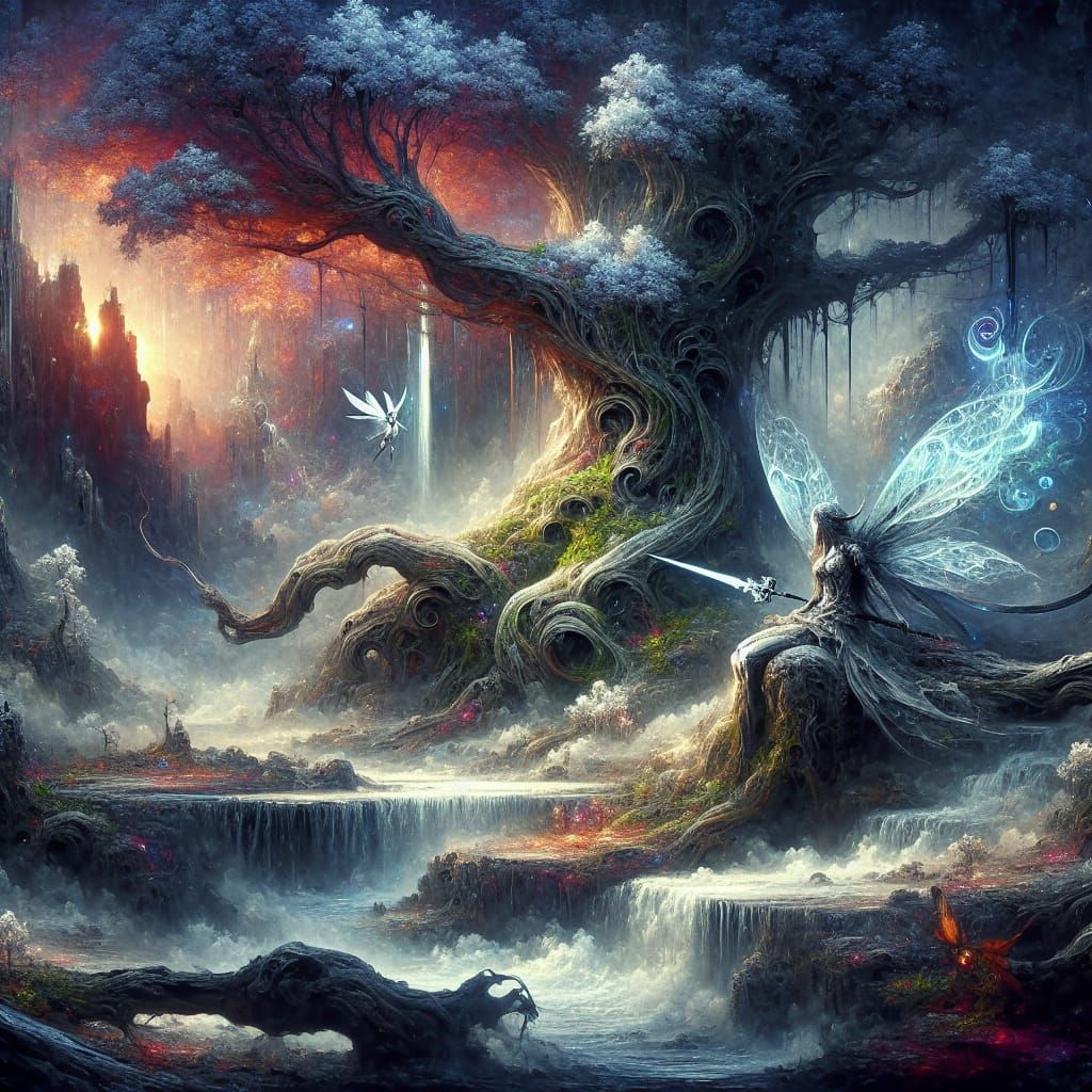 Fairy Protects Sword of Mana at Yggdrasil