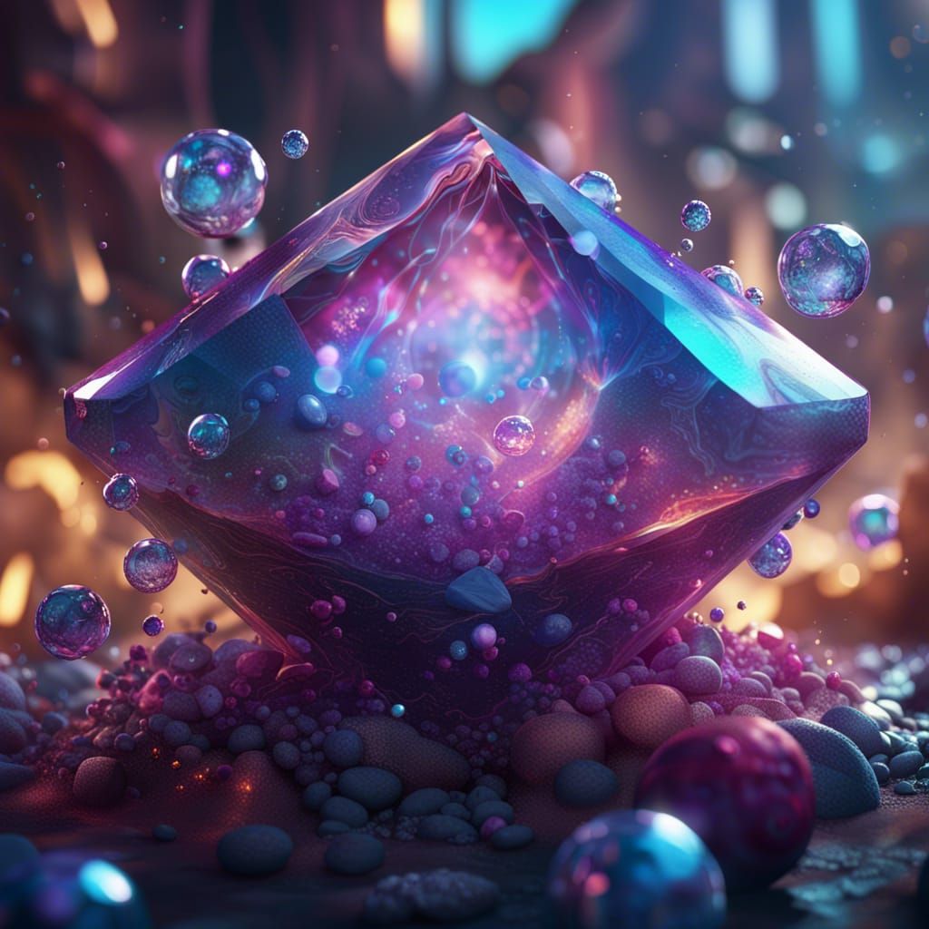 Bubbly Diamond in Detailed Matte Painting Style