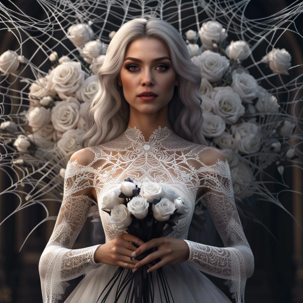 Wedding Dress Inspired by Spider Webs