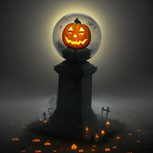 Glowing Jack-o-Lantern in Crystal Ball Concept Art