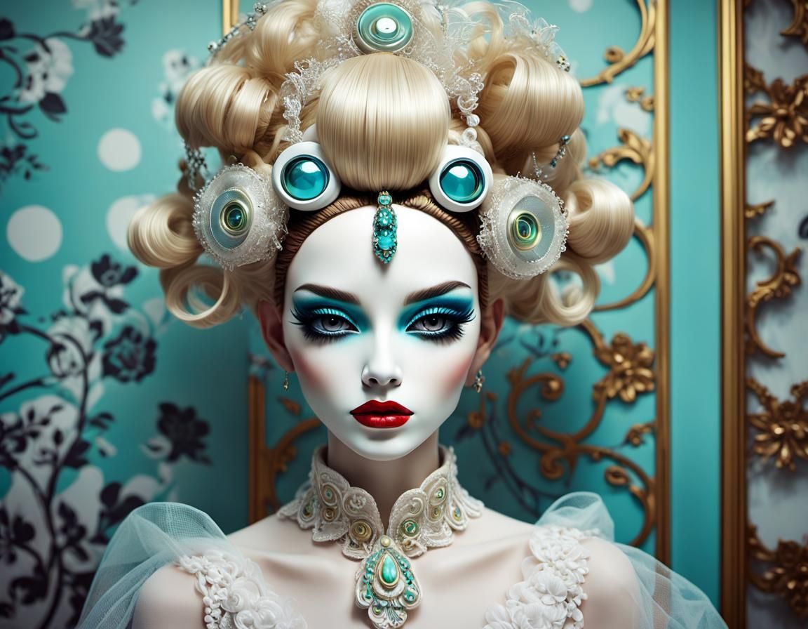 Androgynous Android Dolls in Groovy Sixties Room