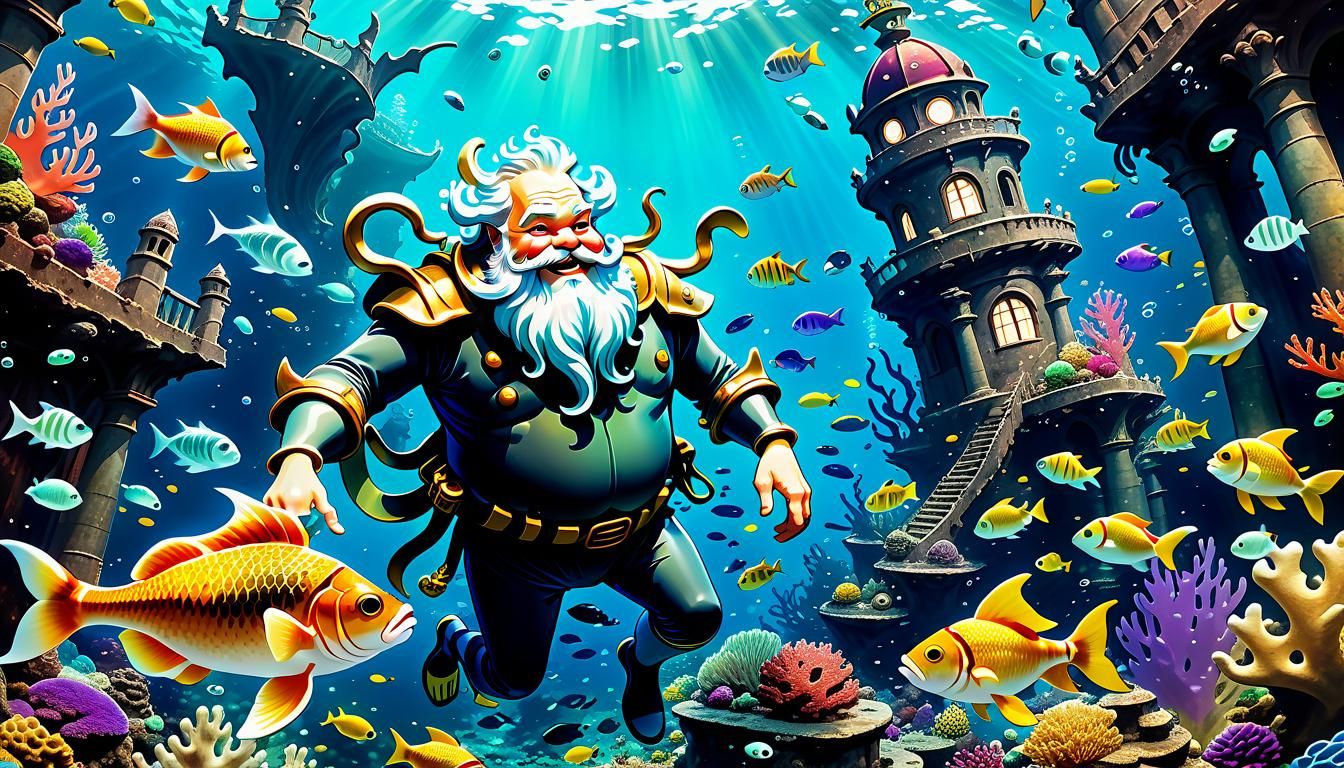Old King Neptune and a few of his loyal subjects