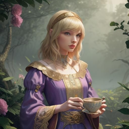 Tarot Reader with Phoenix Headband in Matte Painting