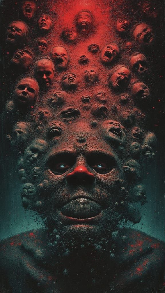 Mindscape of Emotions: Faces Emerging from Serene Center