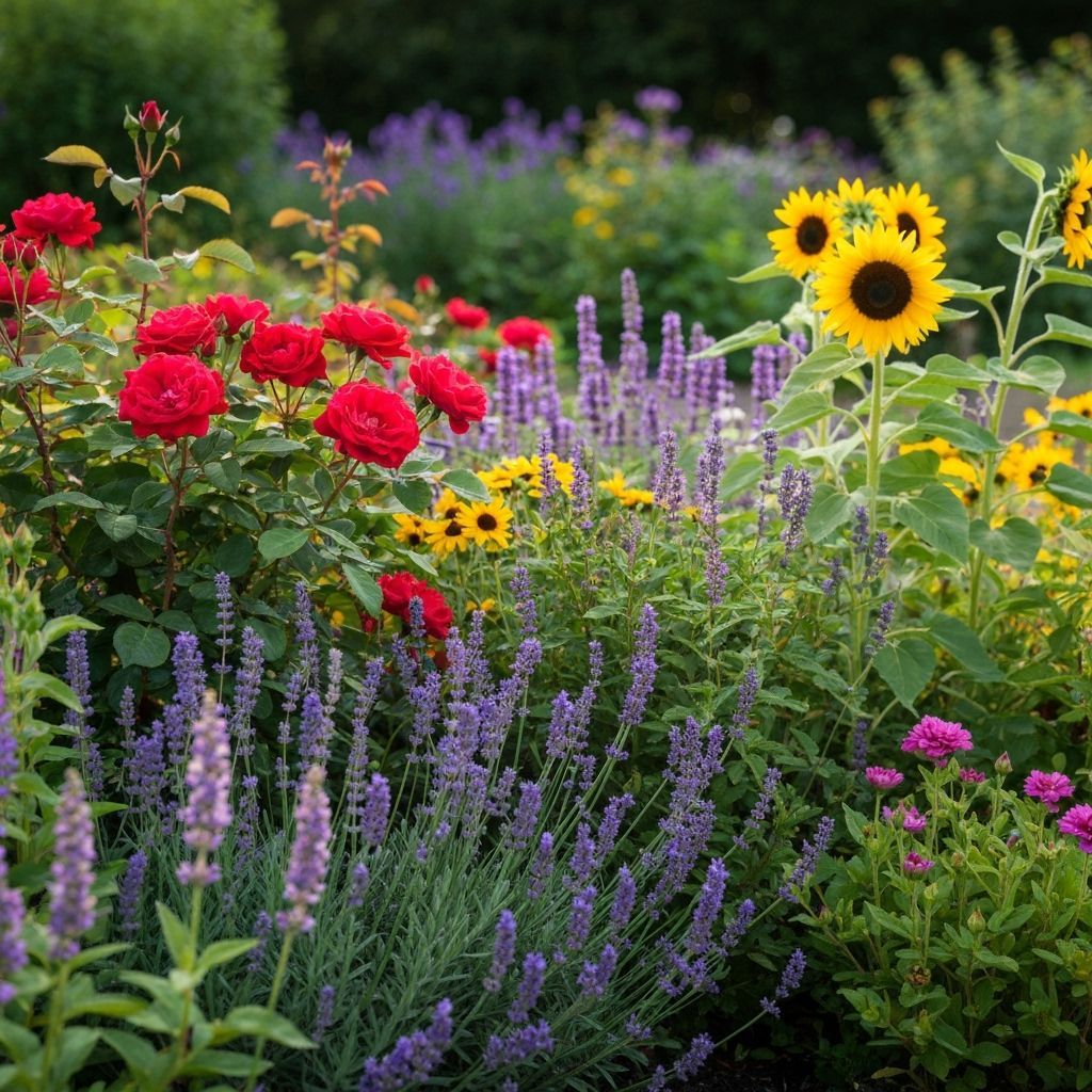 Lush Garden in Bloom: A Tapestry of Vibrant Flowers