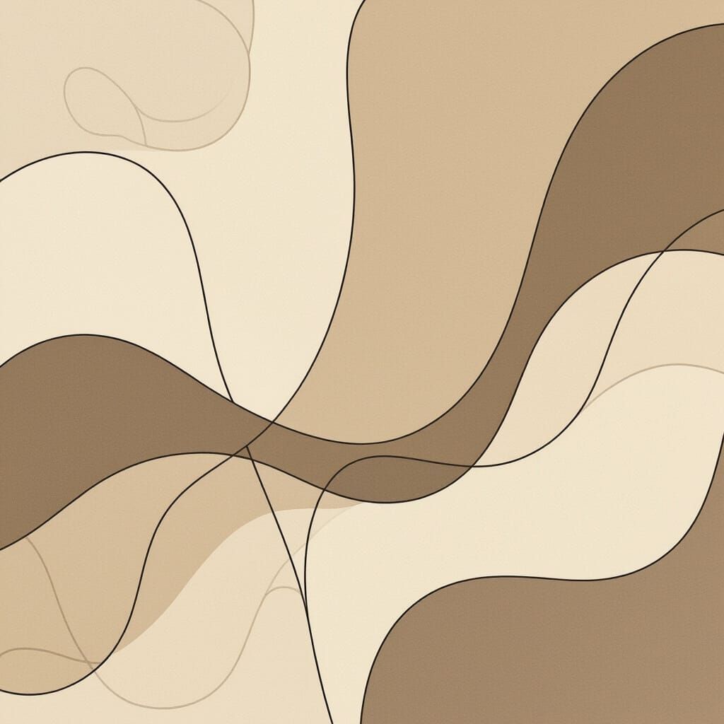 Elegant Abstract Line Art Illustration in Neutral Tones