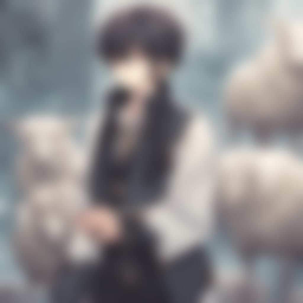 Anime Sheep Boy Necromancer in Manga Style