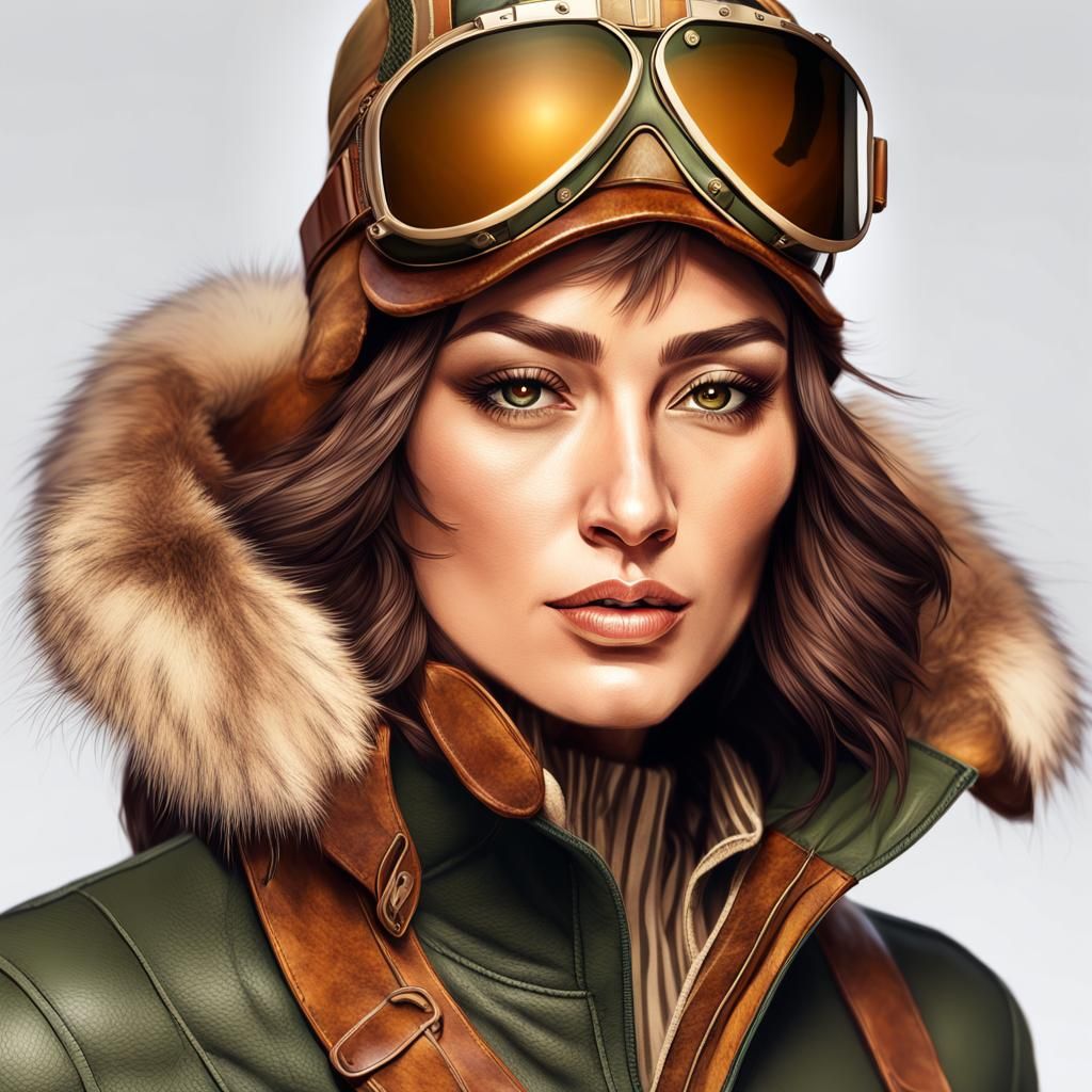 Actress in Winter Hat: Realistic Digital Art Portrait