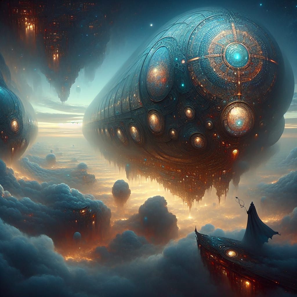 Mystical Airship in Twilight Realm