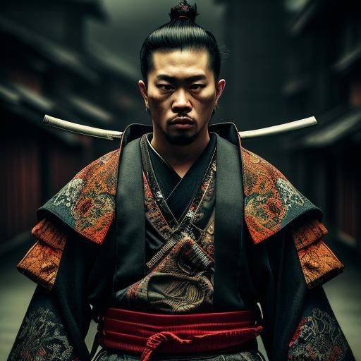 Hip Hop Samurai in Hyperrealistic Style