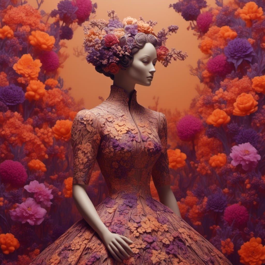 Floral Automata: A Double Exposure Silhouette