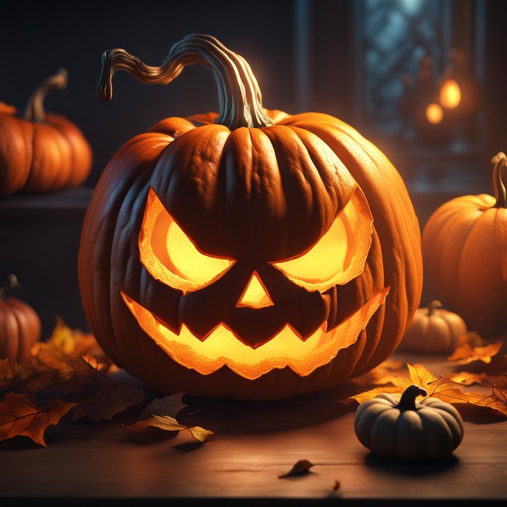 Glowing Pumpkin Fantasy Concept Art