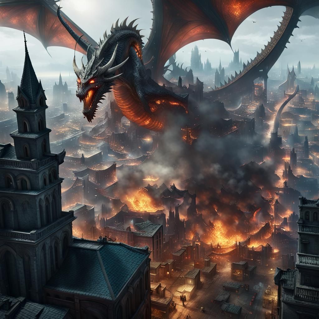 Dragon Riders Siege a Burning City