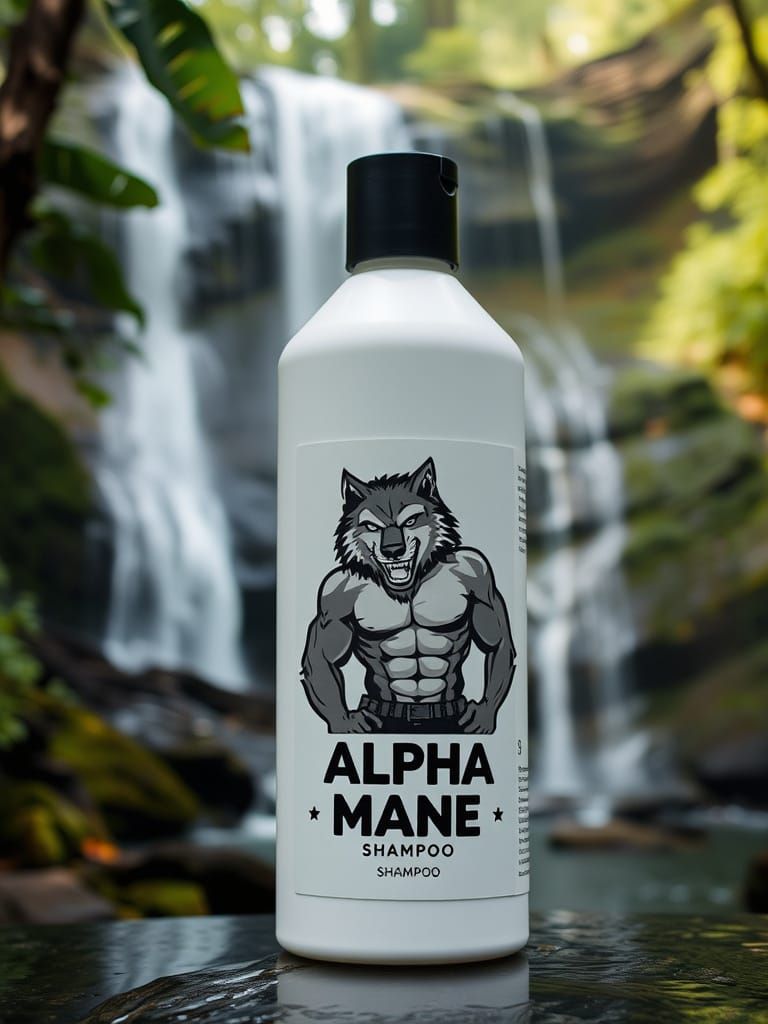 Alpha Mane Shampoo in a Forest Setting