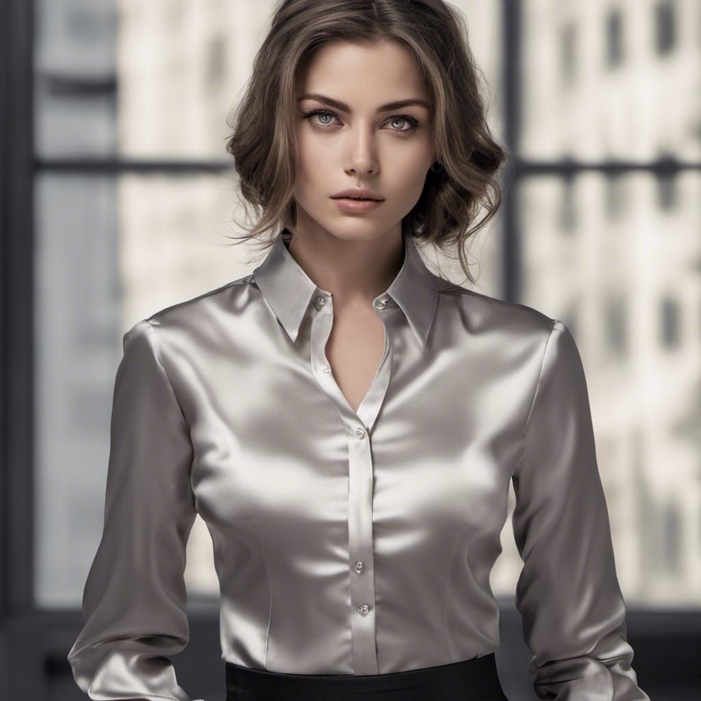 Office Lady in Echelon Elegance, Hyperrealistic Style