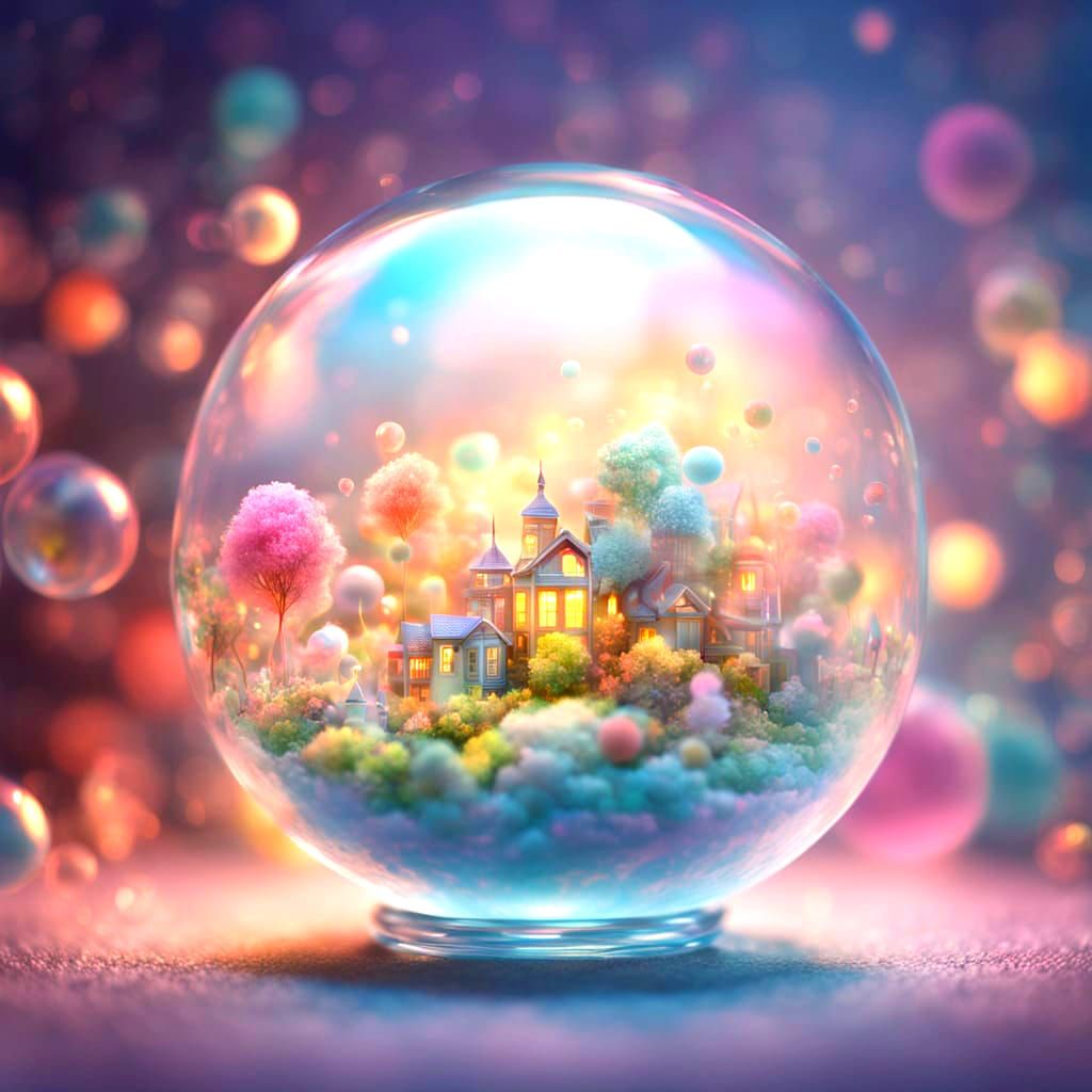 Miniature World Encased in a Bubble