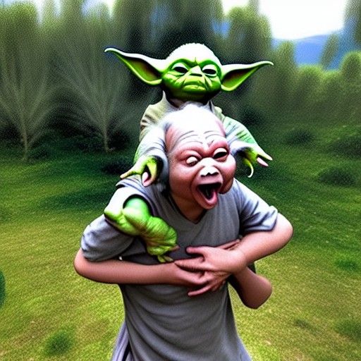 Yoda Piggyback Ride (The Force seems to be having an 'unfore...