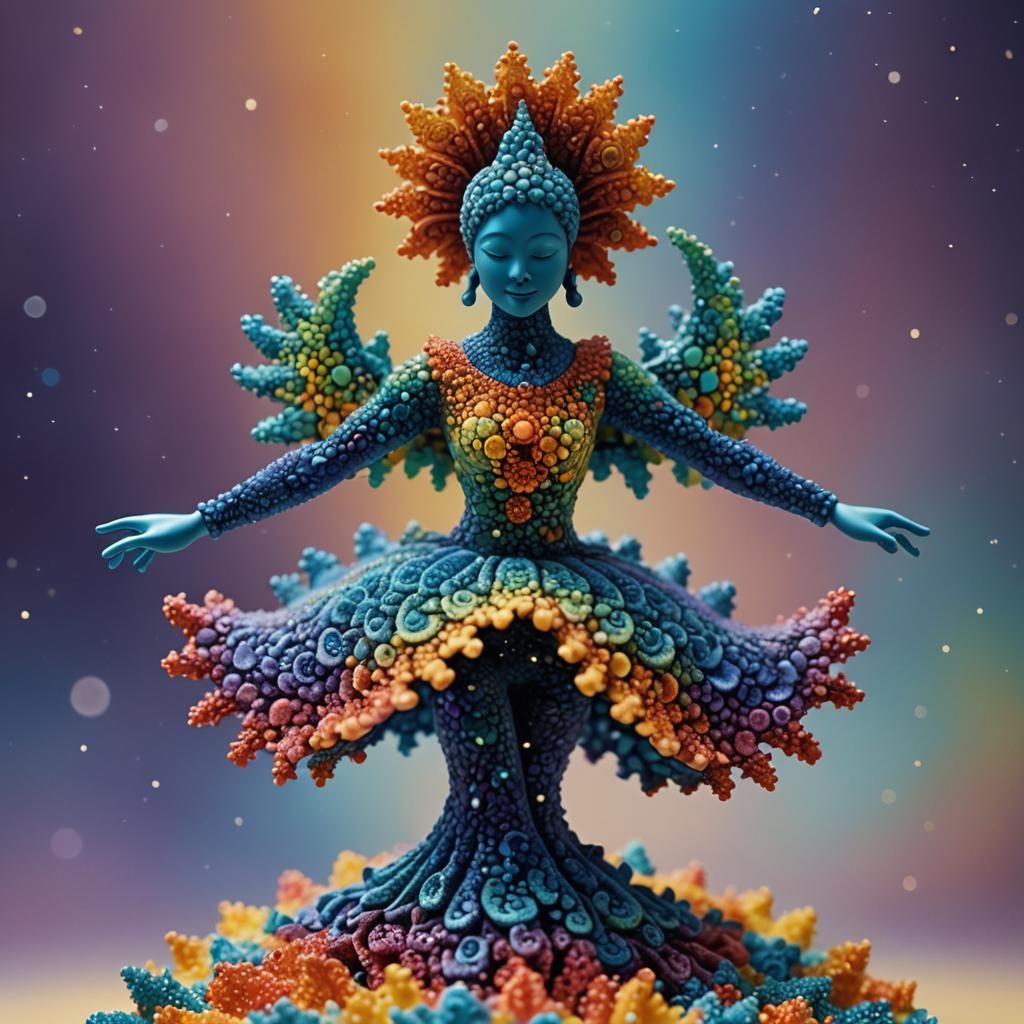 Vibrant Mandelbrot Fractal Art Piece in Photorealistic Style