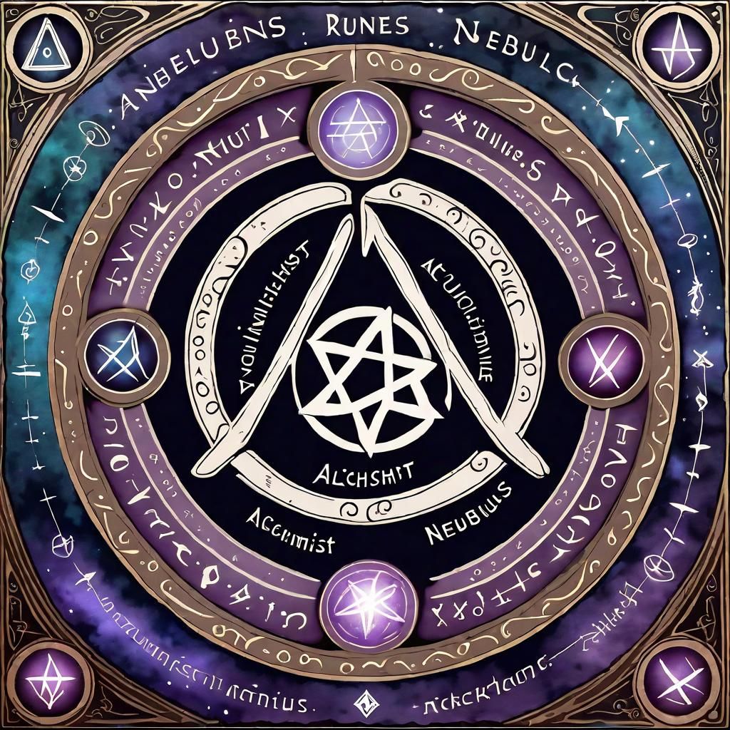 Magical Alchemist Surrounded by Intricate Runes