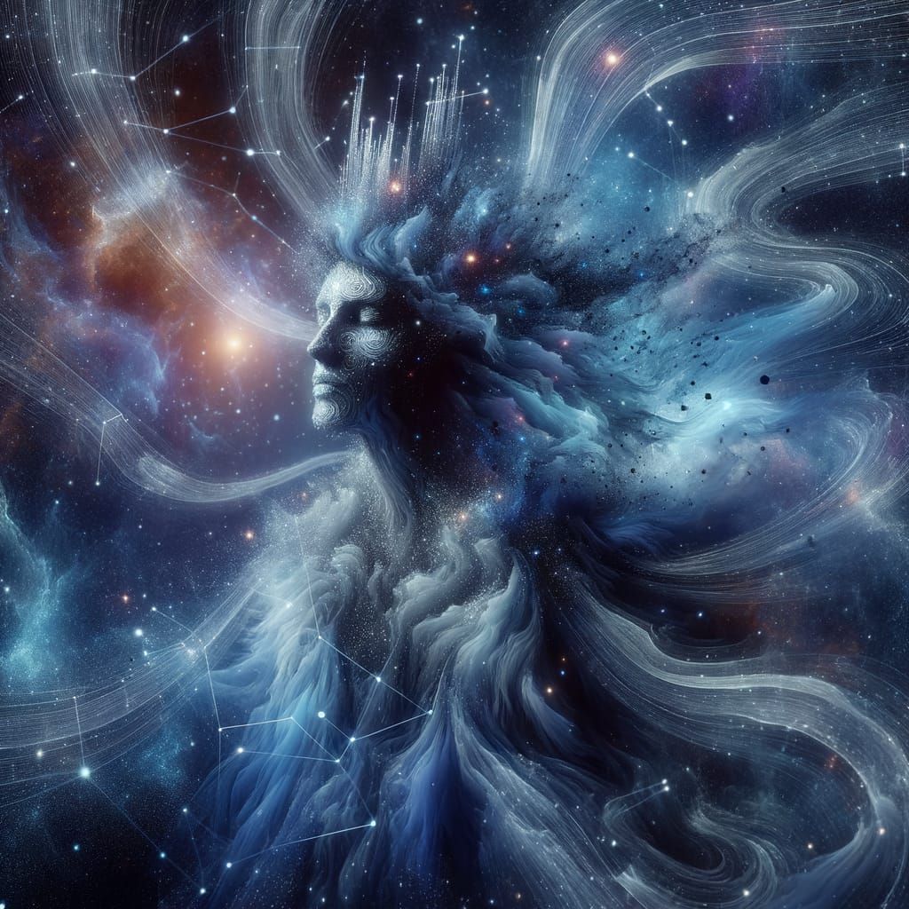 Ethereal Cosmic Monarch in Celestial Void