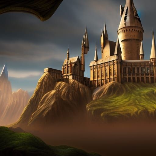 Detailed Matte Painting of Hogwarts, Unreal Engine