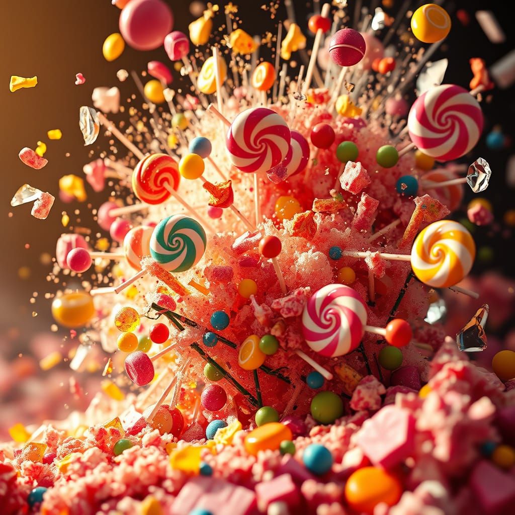 Surreal Candy Wonderland in Vibrant Digital Art