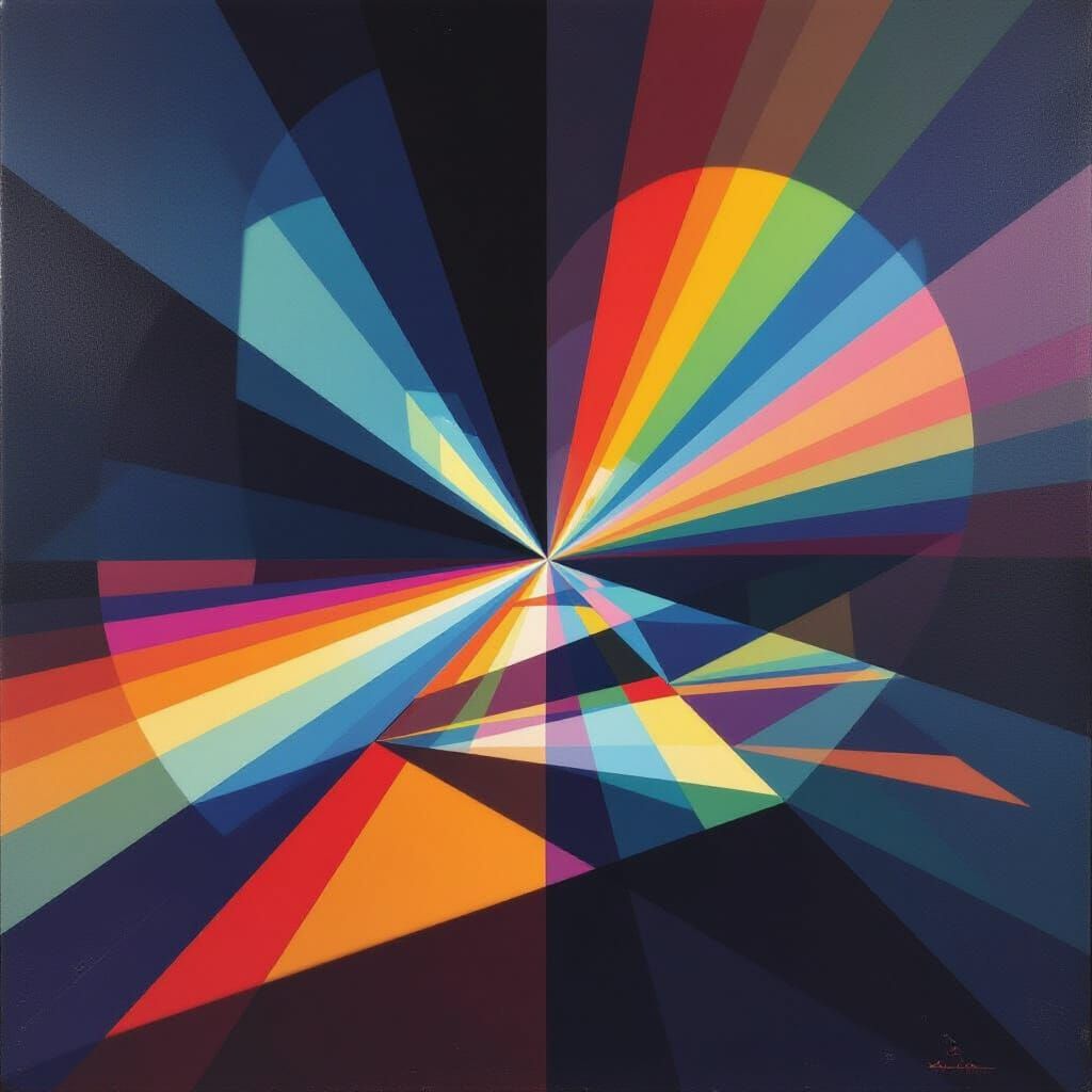 Prismatic Light Refraction in Abstract Style