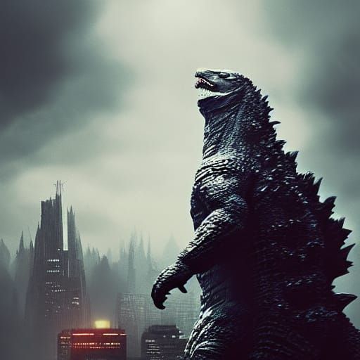 Godzilla Dark Fantasy Concept Art in 8k Resolution