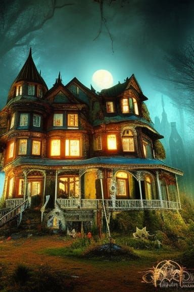 Sinister Abandoned House in Ontario, Digital Gothic Art