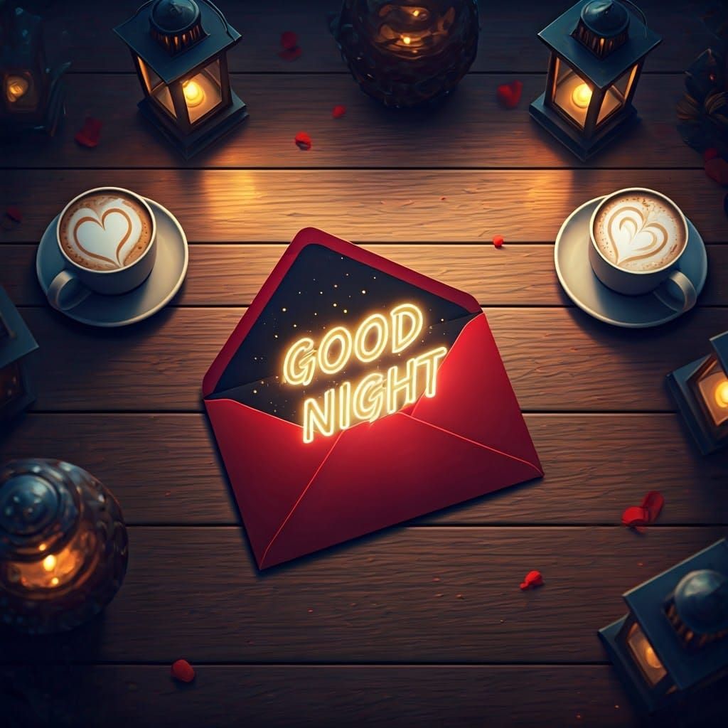 Good Night עם 2 כוסות קפה......