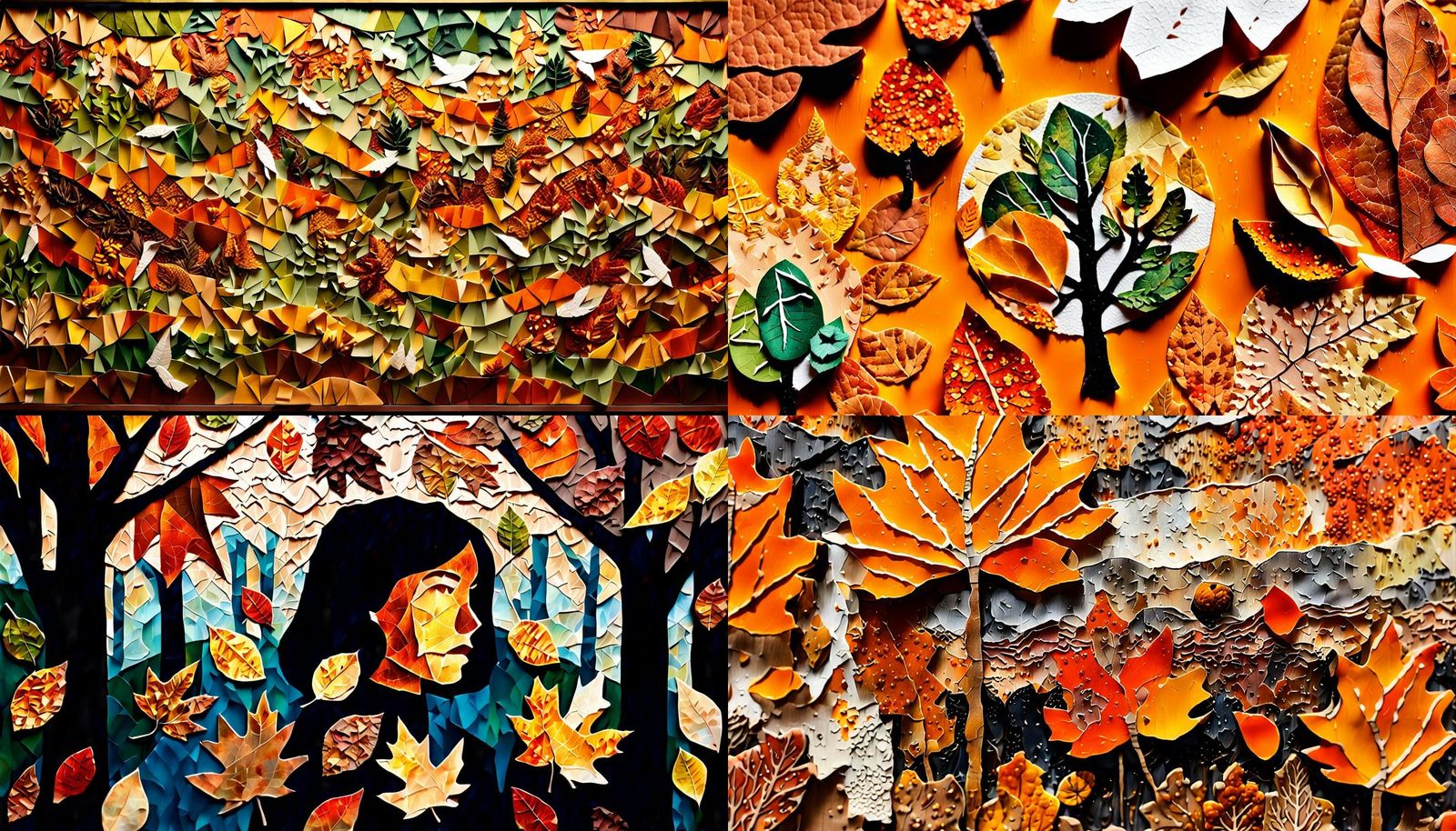 Autumn Mosaic: Paper Collage of Mini Portraits