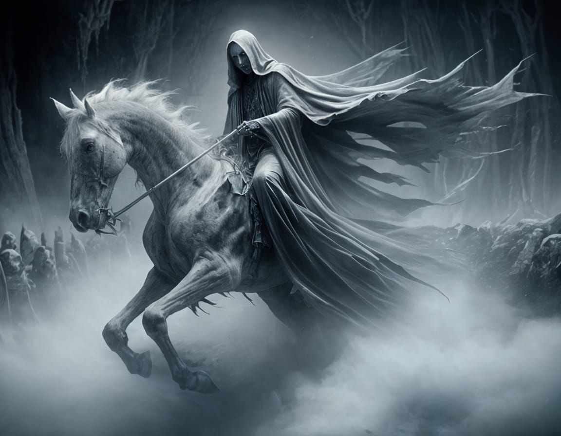 Grim Reaper in Dark Expressionist Impasto Style