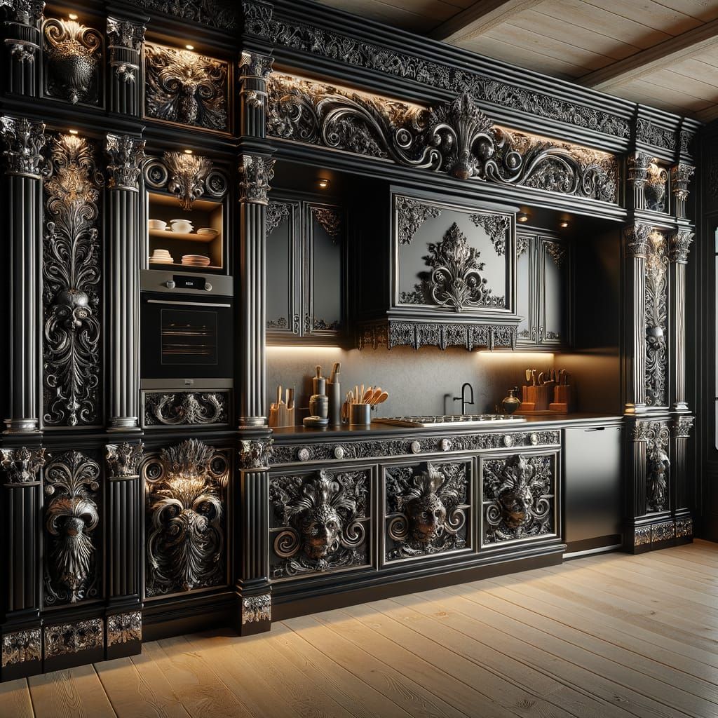Avant-Garde Luxury Kitchen Cabinet in Classic European Style