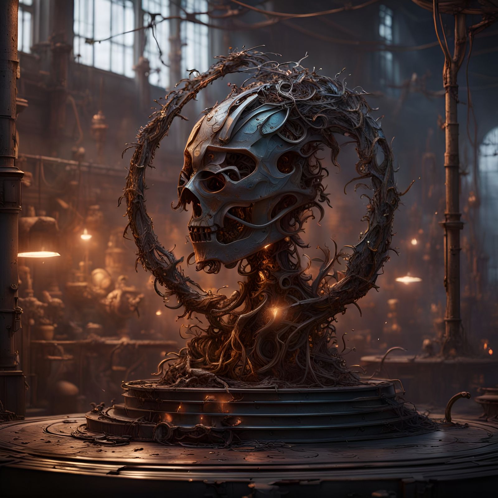 Detailed Metal Sculpture with Welding Marks