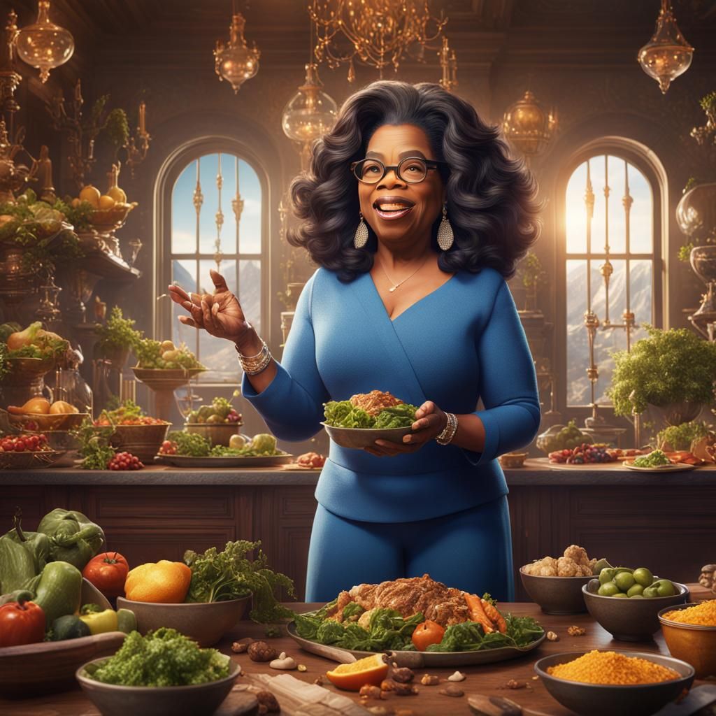 Oprah Winfrey: Detailed Matte Painting in Fantasy Style