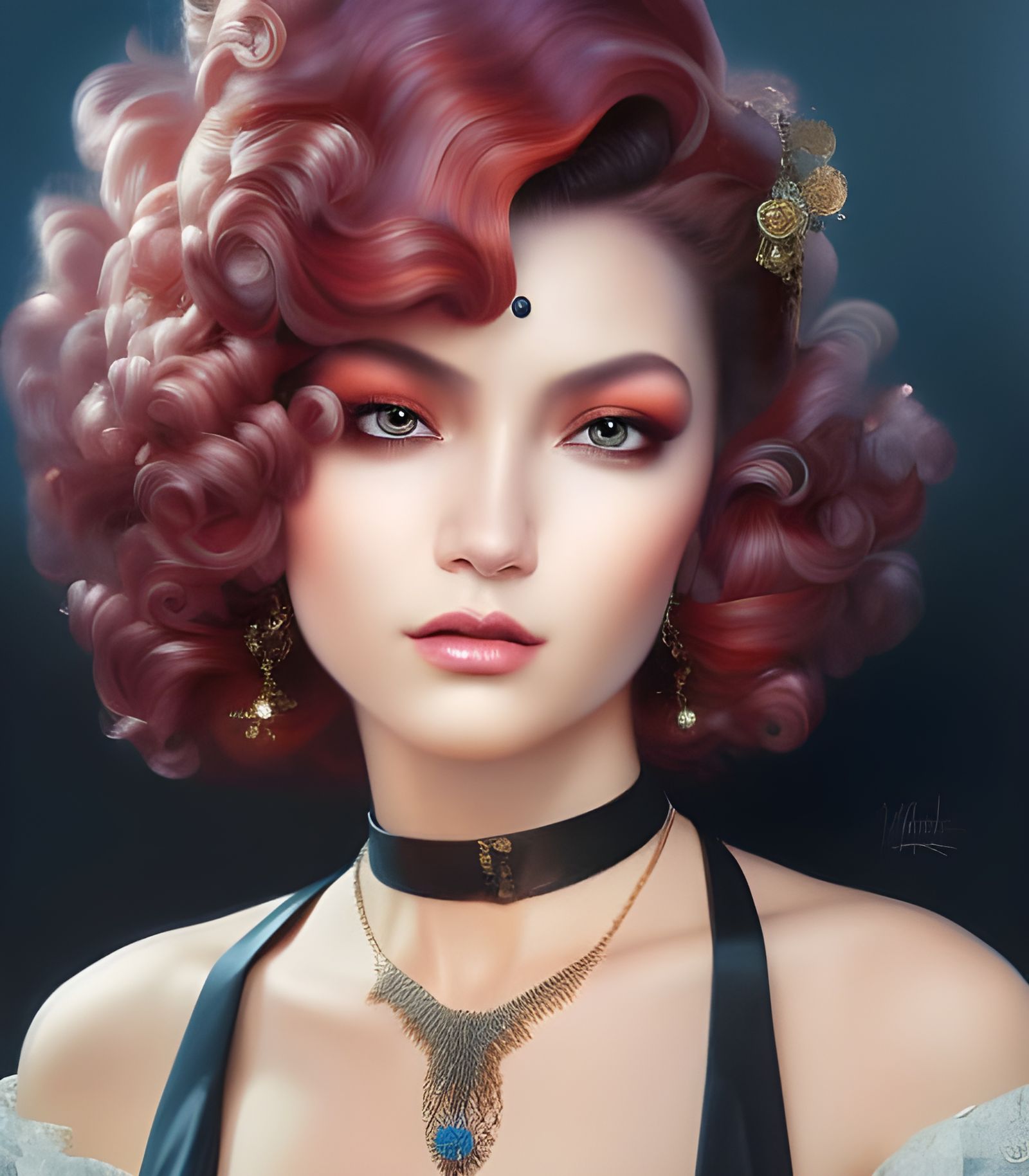 Striking French Maid Portrait in Hyperdetailed Digital Art