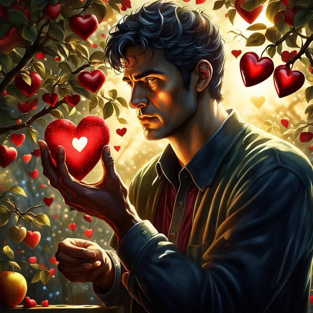 Man Harvests Hearts from a Fruit Tree