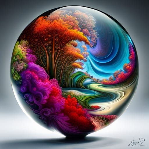 Psychedelic Fractal Orb with Lacy Details