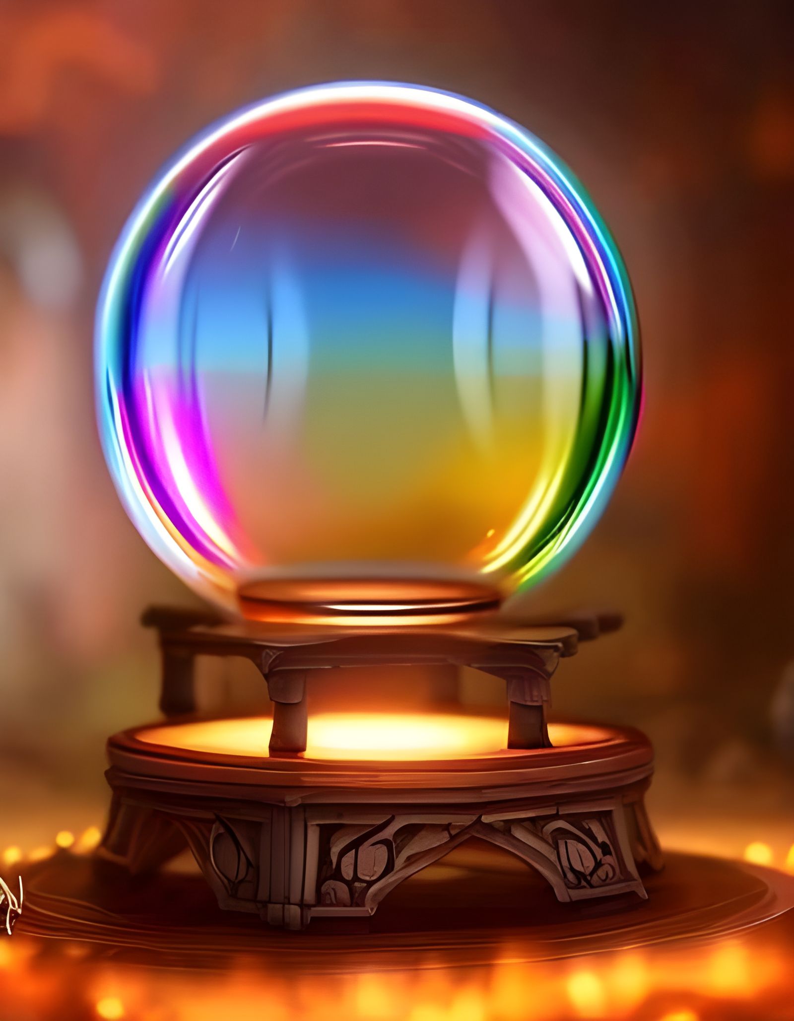 Cute Animal in Glass Bubble: Hyperrealistic