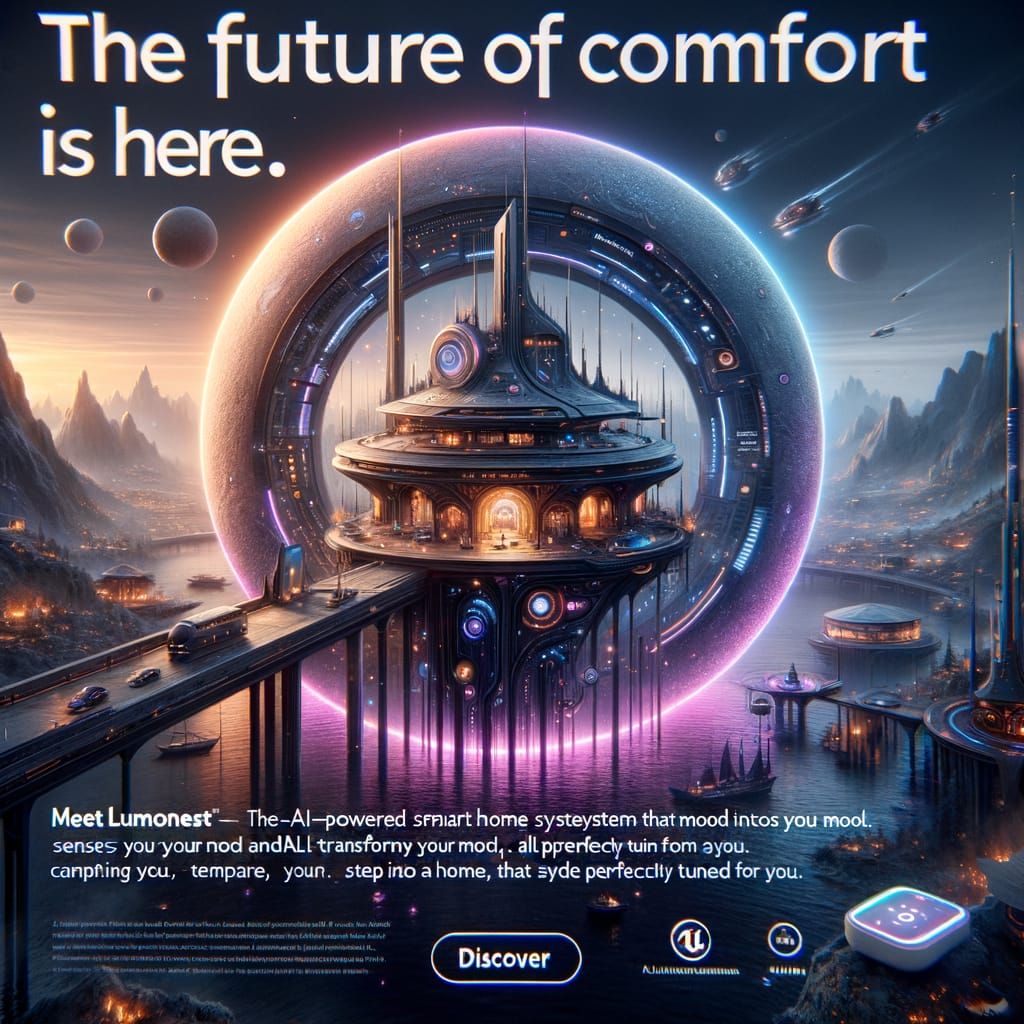 Futuristic LumoNest Smart Home Mockup