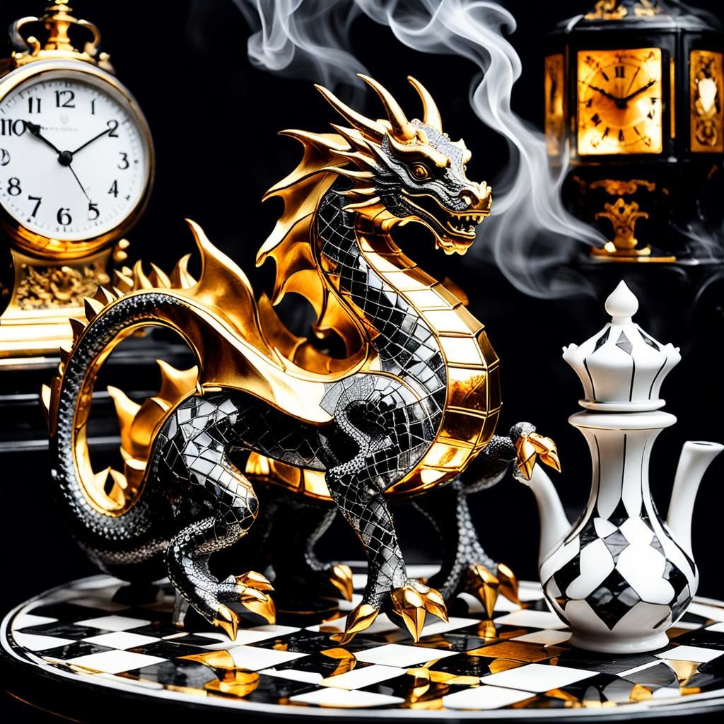 Diamond Tulip on Steam Train in Maximalist Style