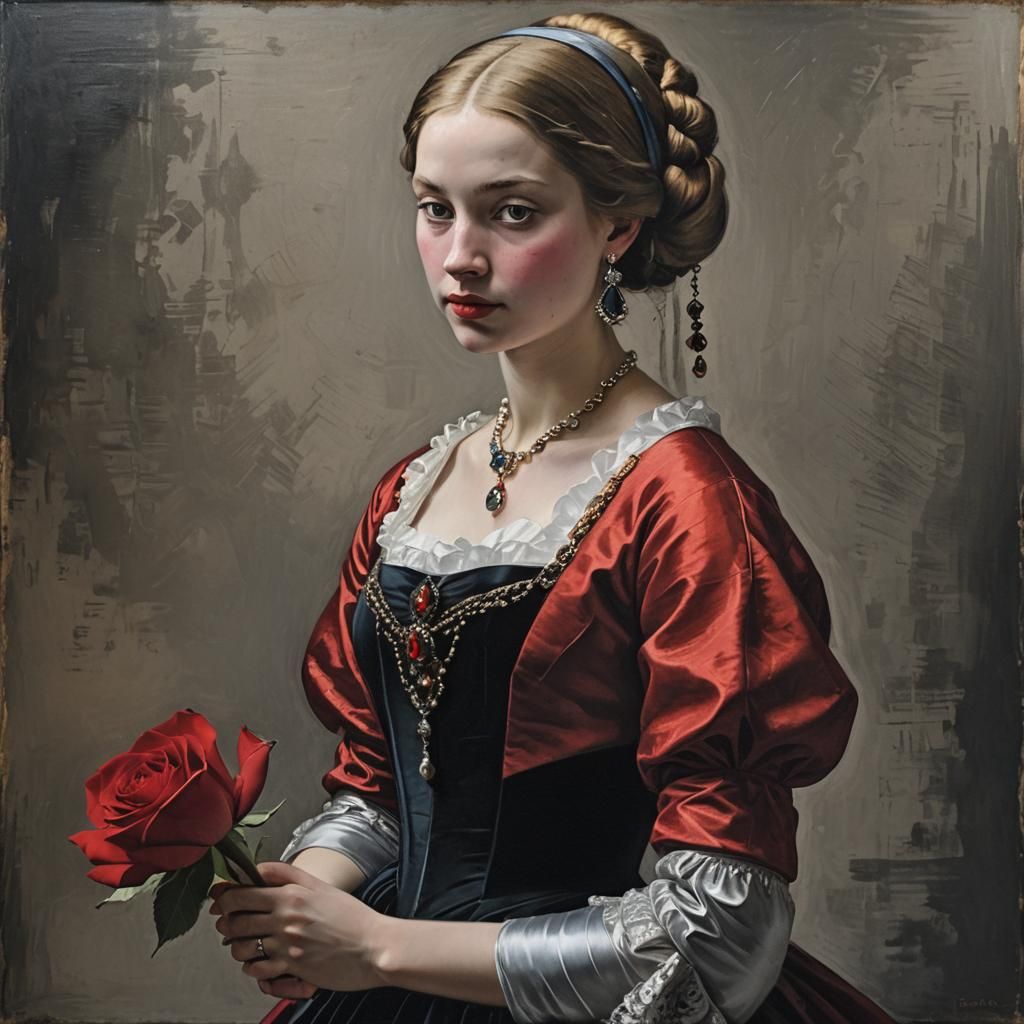 Elegant Portrait in the Style of Dutch Masters